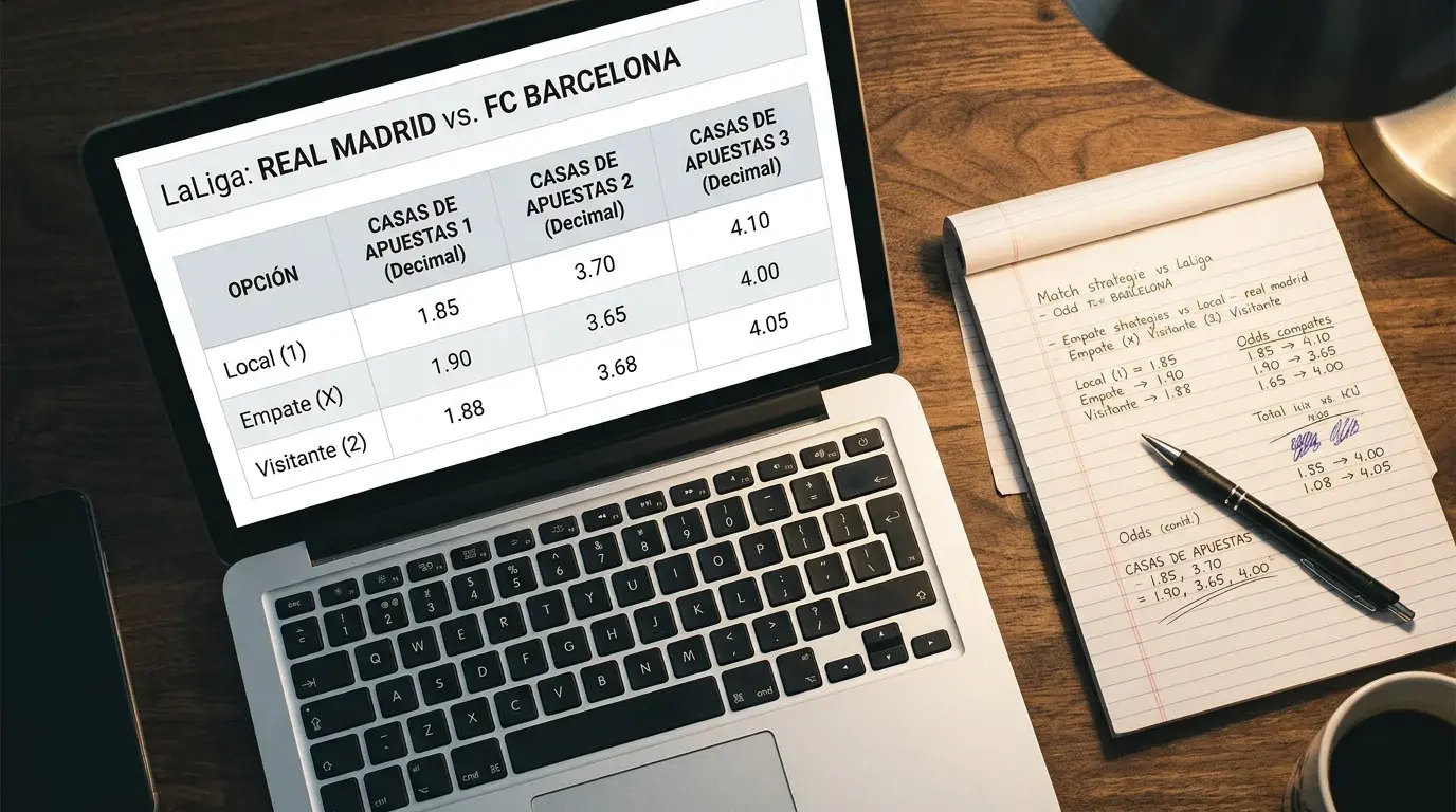 Comparativa de cuotas entre operadores de apuestas para partidos de LaLiga EA Sports en Primera División